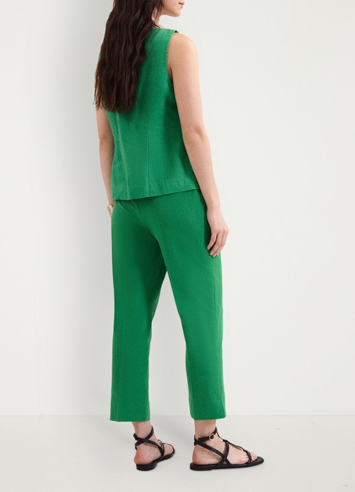 Phase Eight Miah high waist slim fit cropped pantalon met steekzakken - achterkant groen