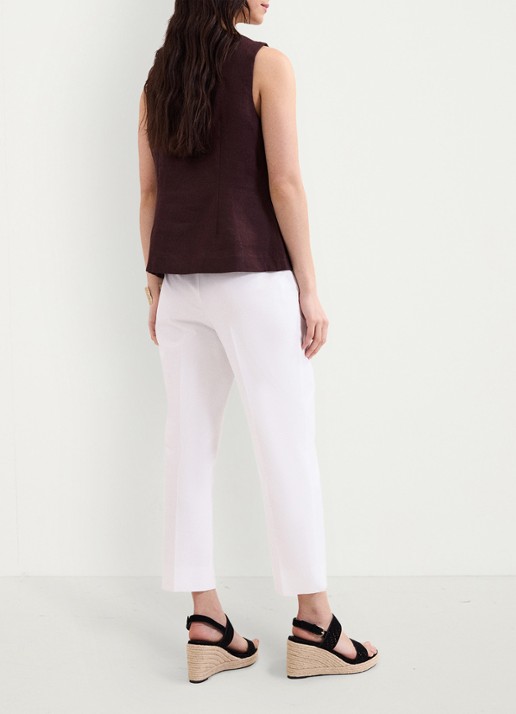 Phase Eight Miah high waist straight leg driekwart broek in katoenblend - achterkant wit