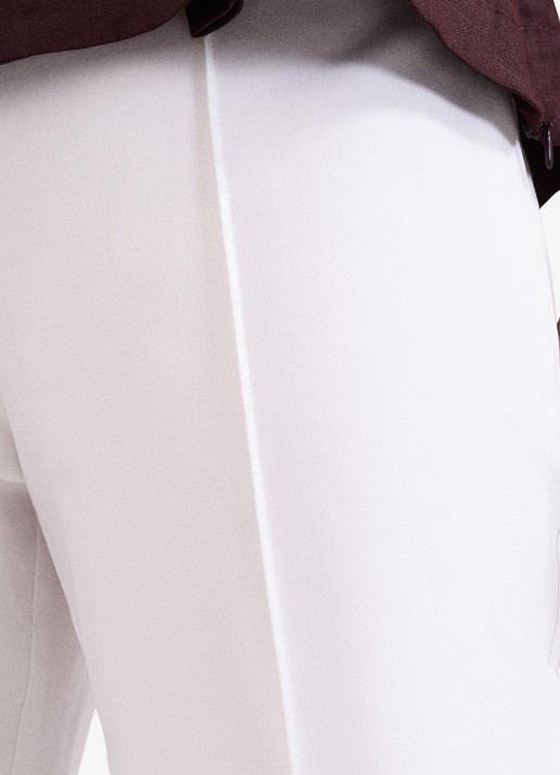 Phase Eight Miah high waist straight leg driekwart broek in katoenblend - detail 3 wit