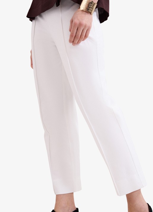 Phase Eight Miah high waist straight leg driekwart broek in katoenblend - detail 4 wit