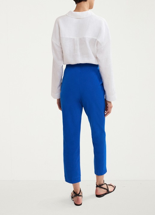 Phase Eight Miah high waist tapered fit cropped pantalon met stretch - achterkant 7 kobaltblauw
