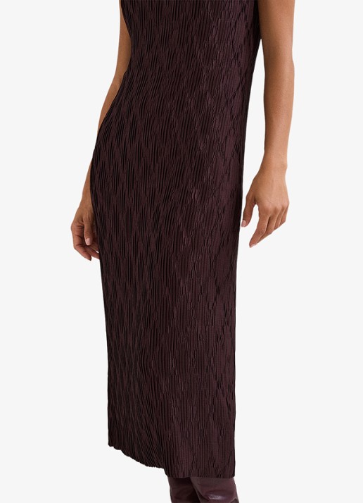 Phase Eight Midi jurk met structuur - detail 7 donkerbruin