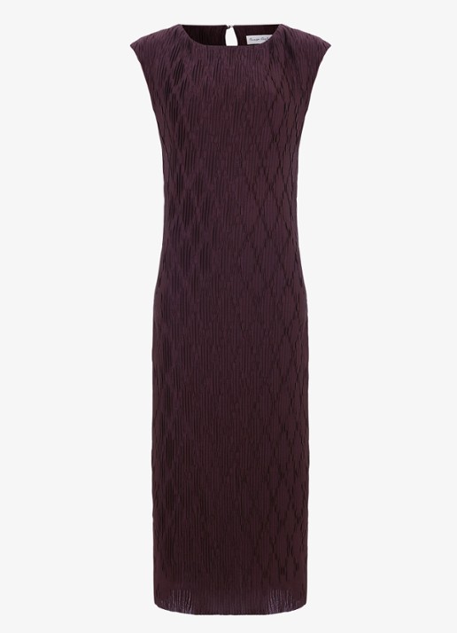 Phase Eight Midi jurk met structuur - voorkant 2 donkerbruin