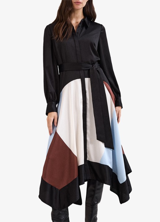 Phase Eight Midi tuniekjurk van satijn met print