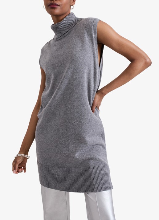 Phase Eight Mila mini fijngebreide trui-jurk met col