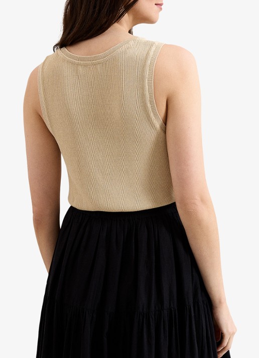 Phase Eight Mila ribgebreide tanktop met lurex - achterkant 7 goud