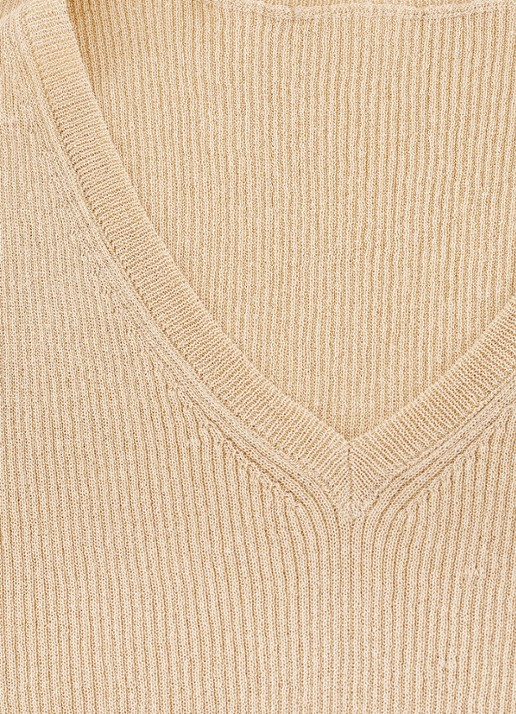 Phase Eight Mila ribgebreide tanktop met lurex - detail 6 goud