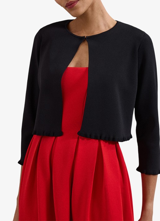 Phase Eight Mimi fijngebreid cropped vest met ruches
