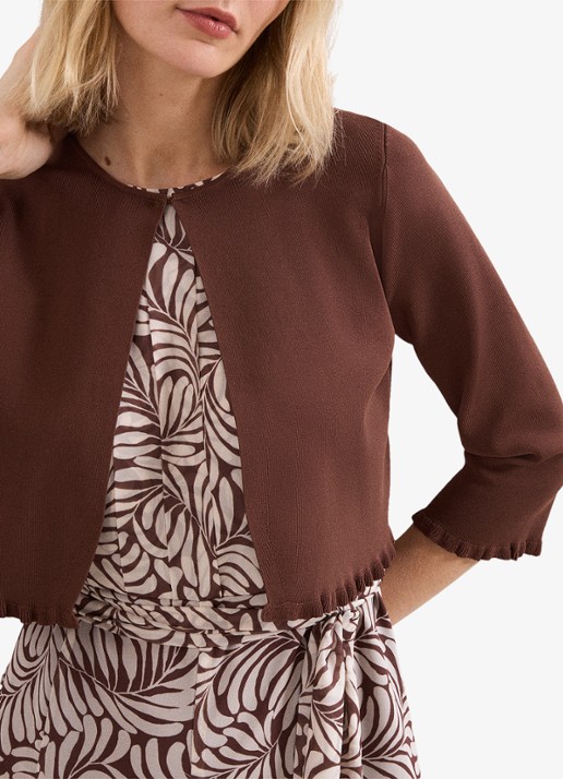 Phase Eight Mimi fijngebreid vest met ronde hals - detail 6 bruin
