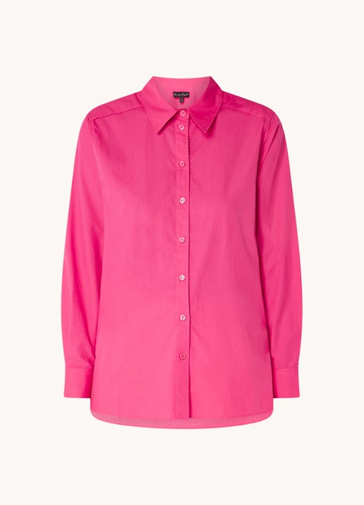 Phase Eight Modern oversized blouse met plooidetail - voorkant fuchsia