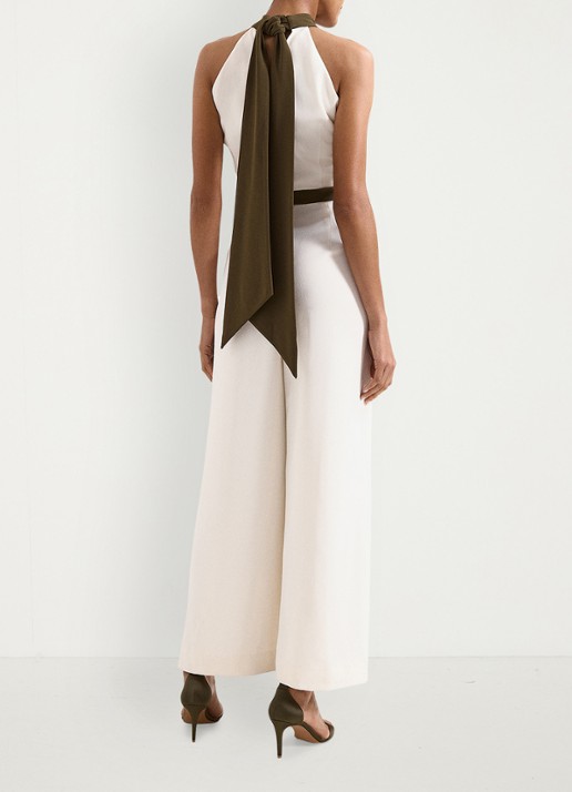 Phase Eight Monica wide fit jumpsuit met gestreept detail - achterkant 7 gebroken wit
