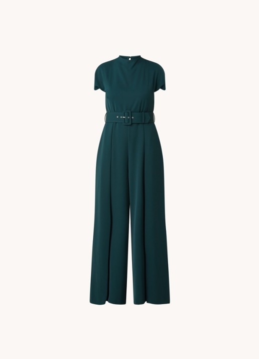 Phase Eight Mylee wide fit jumpsuit met ceintuur - voorkant groen