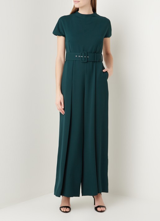 Phase Eight Mylee wide fit jumpsuit met ceintuur - voorkant 2 groen