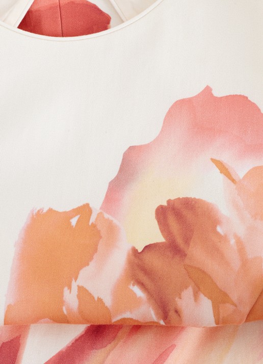Phase Eight Nadina midi jurk met bloemenprint - detail 8 gebroken wit