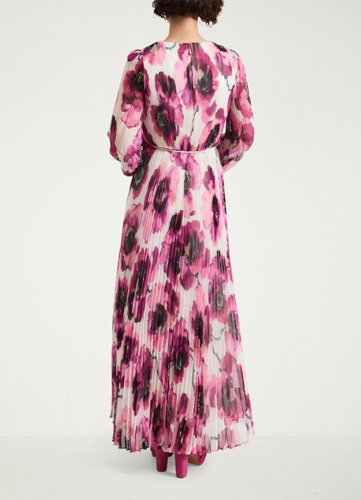 Phase Eight Natalia maxi jurk met bloemenprint - achterkant 8 roze