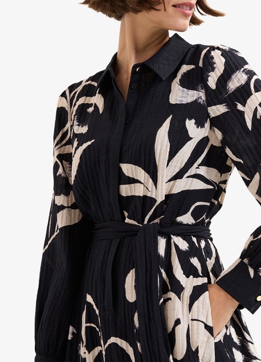 Phase Eight Natalie midi jurk met bloemenprint - detail 5 zwart