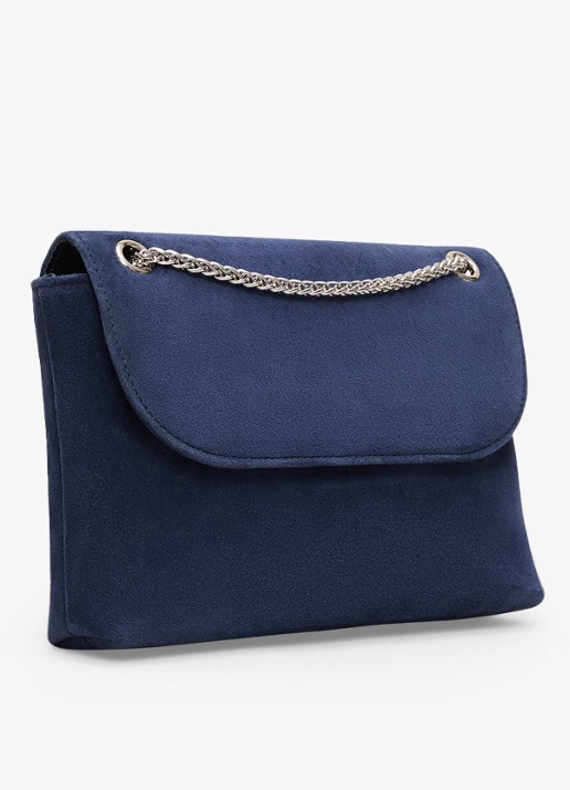 Phase Eight Navy clutch van suède - detail 2 donkerblauw