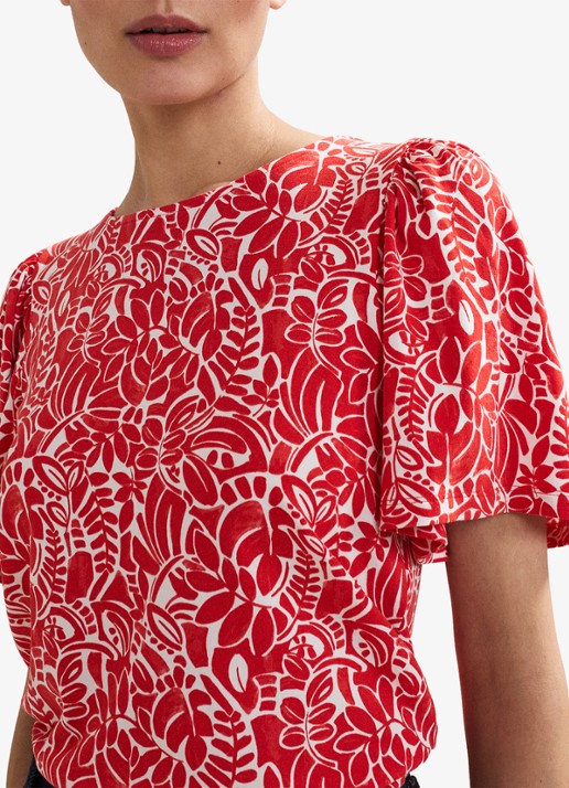 Phase Eight Nayana top met bloemenprint - detail 2 rood