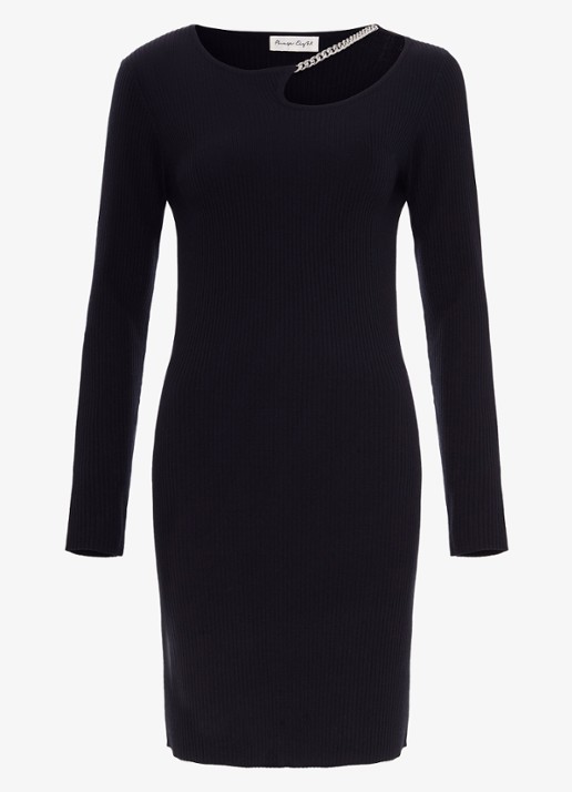 Phase Eight Nia mini jurk met ribstructuur  - voorkant 5 donkerblauw