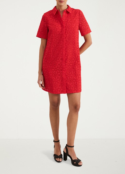 Phase Eight Nicky Shirt Dress - voorkant 3 rood