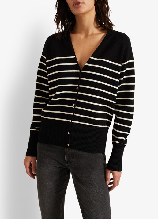 Phase Eight Nina fijngebreid vest met streepprint
