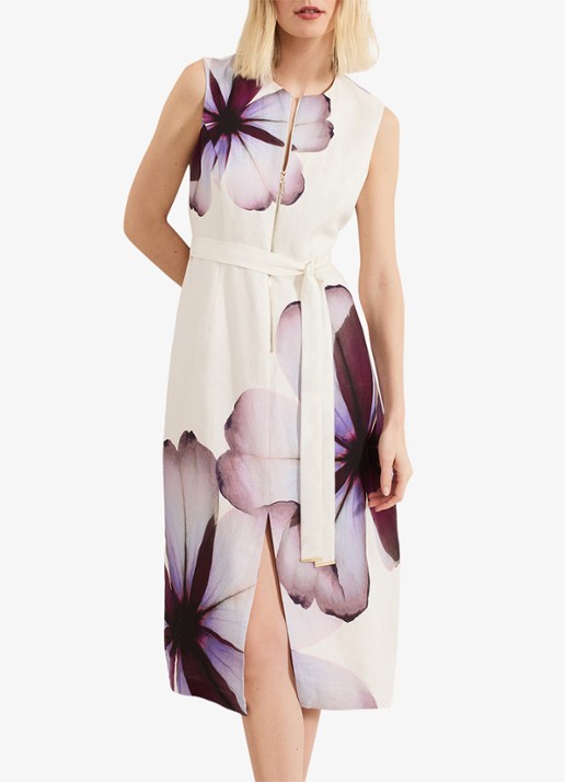 Phase Eight Nina midi jurk met bloemenprint - detail 4 ivoor