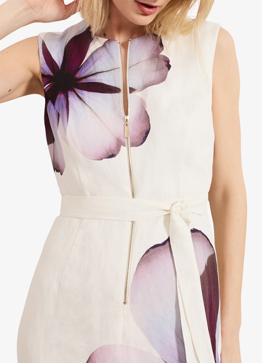 Phase Eight Nina midi jurk met bloemenprint - detail 6 ivoor