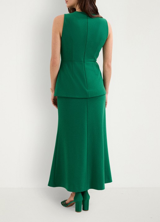 Phase Eight Nisha midi jurk met geknoopt detail - achterkant 3 zeegroen