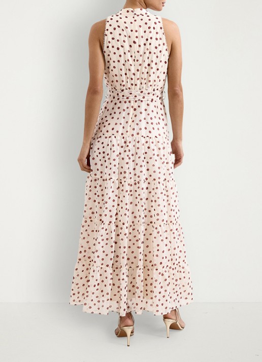 Phase Eight Nita maxi jurk met stippenprint  - achterkant gebroken wit