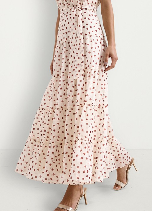Phase Eight Nita maxi jurk met stippenprint  - detail 6 gebroken wit