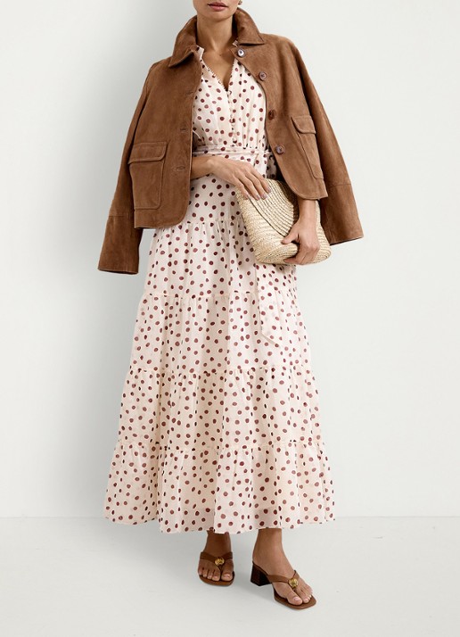 Phase Eight Nita maxi jurk met stippenprint  - detail 8 gebroken wit
