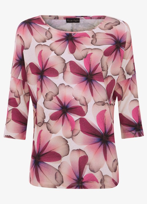 Phase Eight Nori top in linnenblend met bloemenprint - voorkant 5 roze