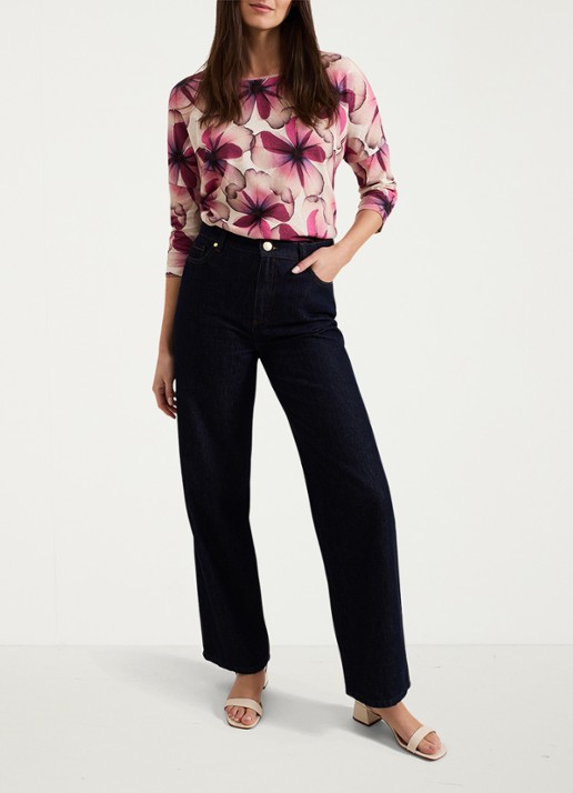 Phase Eight Nori top in linnenblend met bloemenprint - voorkant 6 roze