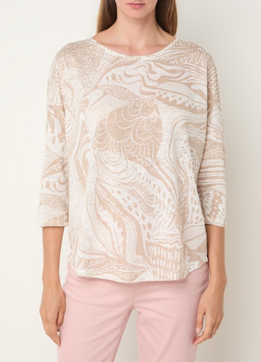 Phase Eight Nori top van linnen met print