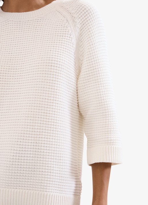 Phase Eight Odette grofgebreide trui met structuur - detail 5 ivoor