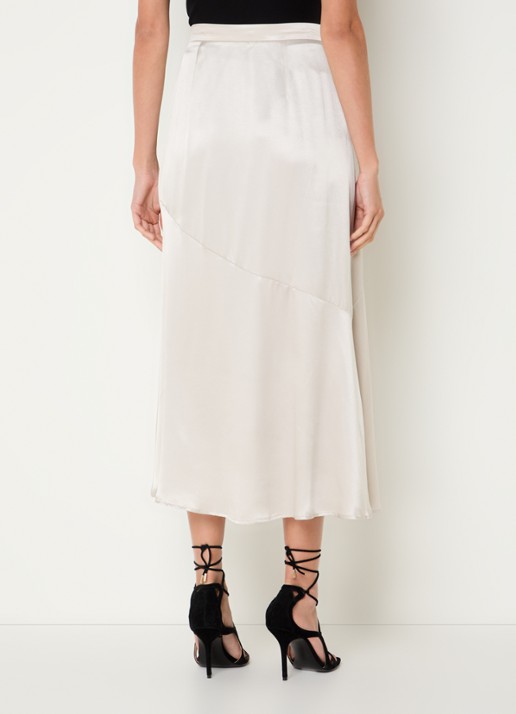 Phase Eight Ophelia midi rok van satijn - achterkant beige