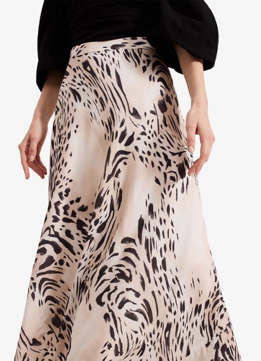 Phase Eight Orla maxi rok met dierenprint - detail 3 creme