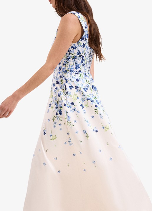 Phase Eight Orla midi jurk met bloemenprint - detail 7 blauw