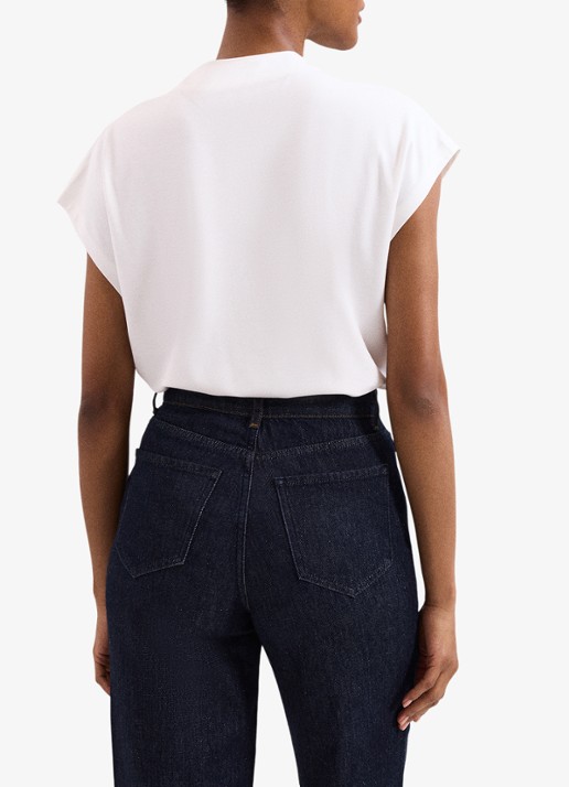 Phase Eight Paige top met gedrapeerd detail - achterkant 3 gebroken wit