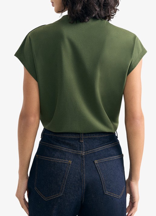 Phase Eight Paige top met geplooid detail - achterkant olijfgroen