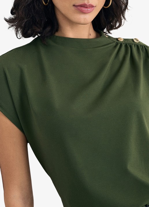 Phase Eight Paige top met geplooid detail - detail 4 olijfgroen