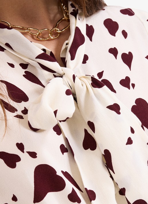 Phase Eight Paloma blouse met sjaalkraag en pofmouwen - detail 5 wit
