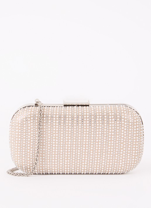 Phase Eight Pearl clutch met strass en afneembare schouderriem