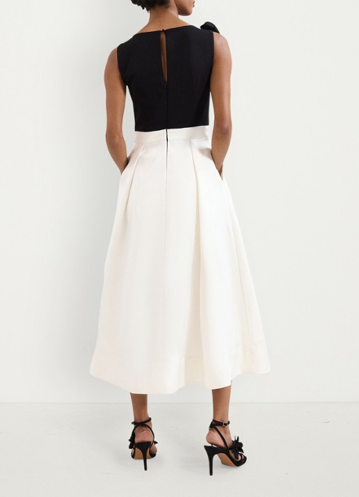 Phase Eight Perla midi jurk met steekzakken - achterkant 7 zwart