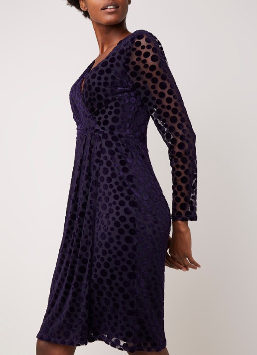 Phase Eight Perrie midi jurk met overslag - detail 4 aubergine