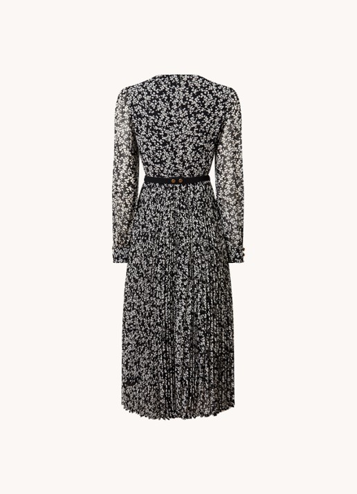 Phase Eight Petite Ayana midi tuniekjurk met bloemenprint en ceintuur - achterkant zwart