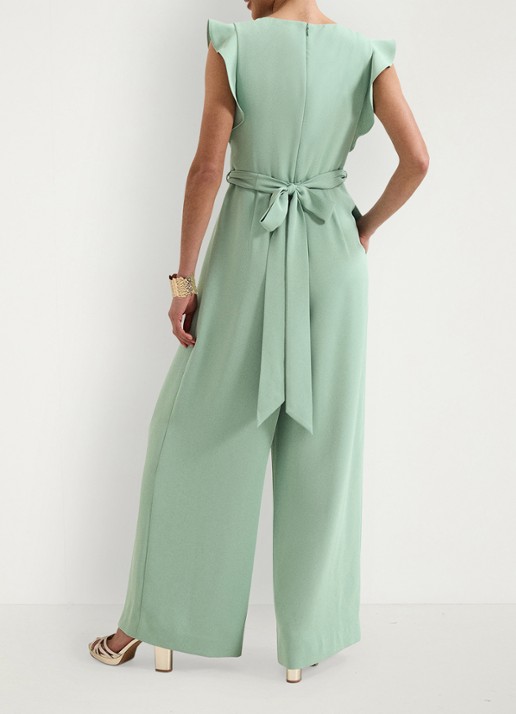 Phase Eight Petite Ayla wide fit jumpsuit met strikceintuur - achterkant 3 mint