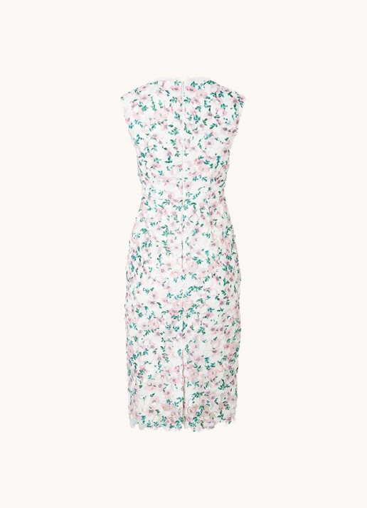 Phase Eight Petite Diana midi kokerjurk met broderie - achterkant lichtroze