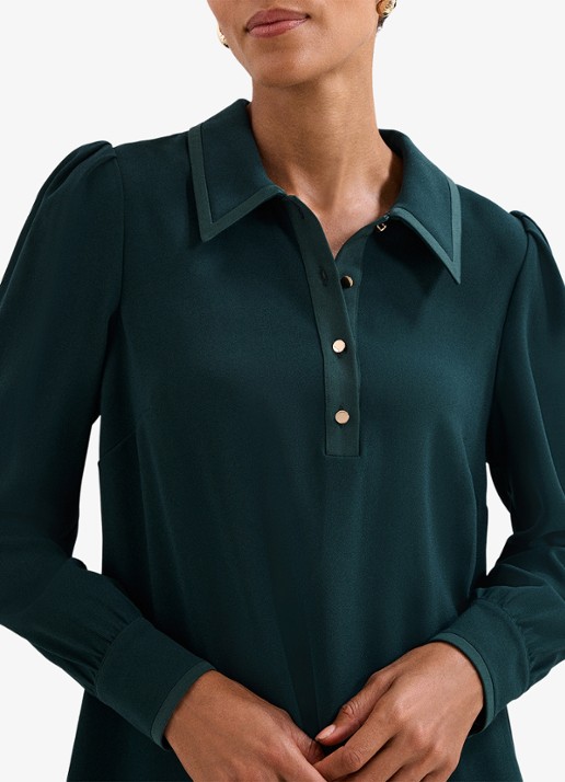 Phase Eight Petite Gina mini jurk met polokraag - detail 4 groen