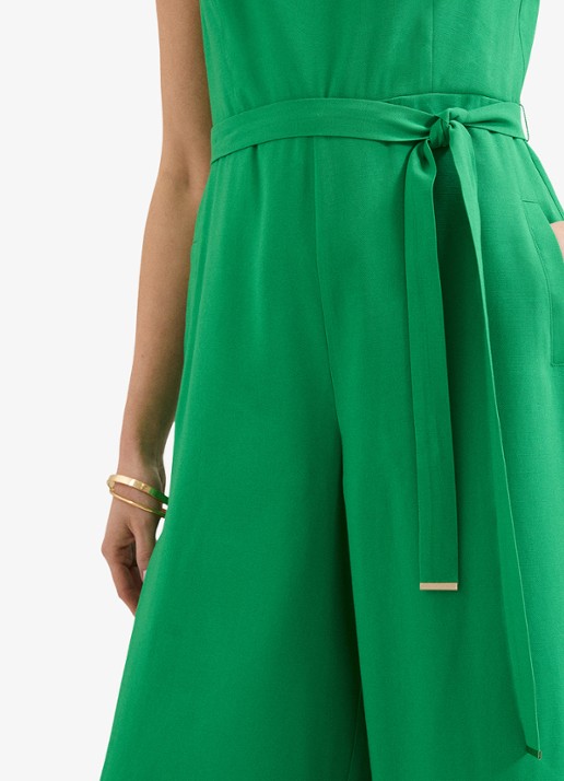 Phase Eight Petite Marta loose fit jumpsuit met strikceintuur - detail 5 groen